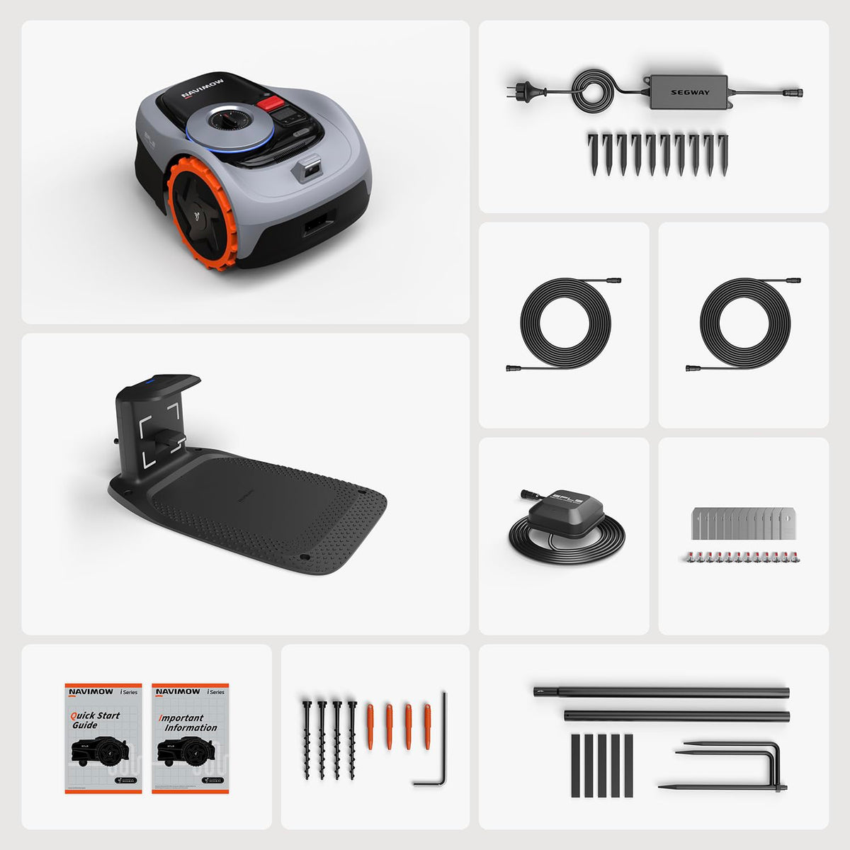 Segway Navimow i105E Robotic Lawn mower without Boundary, Rec. 500 m², Max. 600 m², EFLS 2.0 RTK + Vision Robot Lawnmower