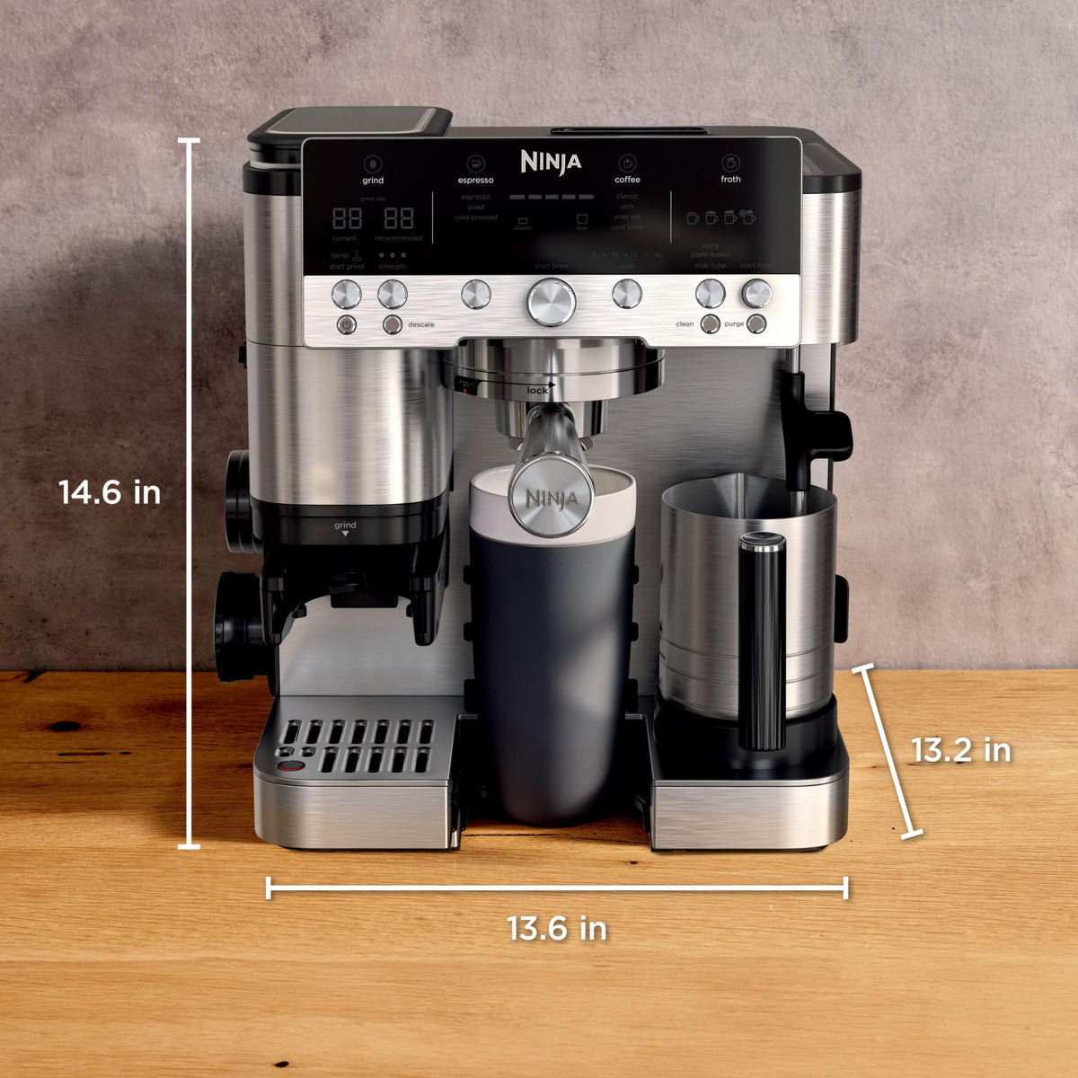 Ninja Luxe Premier 3-in-1 Coffee Machine, Latte, Cappuccino, Cold Brew & Espresso Maker With Built in Bean Grinder & Milk Frother