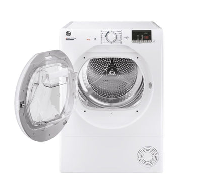Hoover HLEC10DE H-Dry 300, 10kg, Condenser Tumble Dryer, Aquavision, White, Sensor Dry, NFC