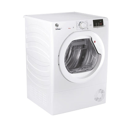 Hoover HLEC10DE H-Dry 300, 10kg, Condenser Tumble Dryer, Aquavision, White, Sensor Dry, NFC