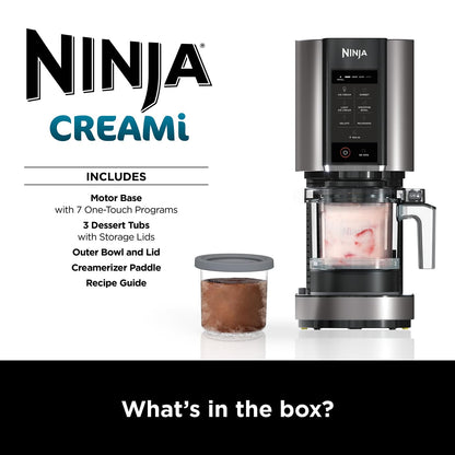 Ninja CREAMi Ice Cream Maker & Frozen Dessert Maker with 3 Tubs, 7 Programs, Makes Ice Cream, Gelato, Sorbet