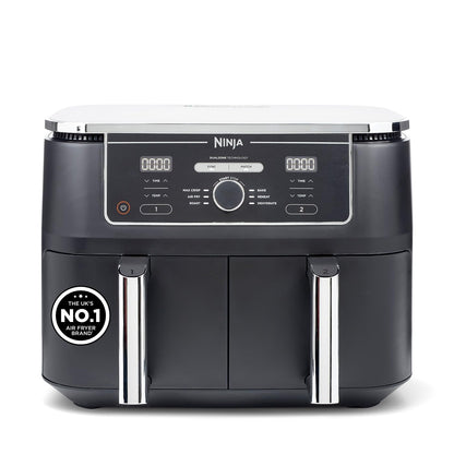 Ninja Foodi MAX Dual Zone Digital Air Fryer, 2 Drawers, 9.5L, 6-in-1, Uses No Oil, Max Crisp, Roast, Bake, Reheat, Dehydrate