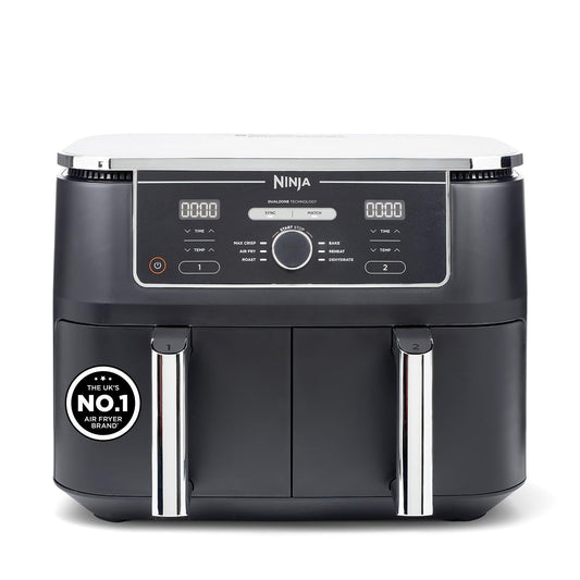 Ninja Foodi MAX Dual Zone Digital Air Fryer, 2 Drawers, 9.5L, 6-in-1, Uses No Oil, Max Crisp, Roast, Bake, Reheat, Dehydrate