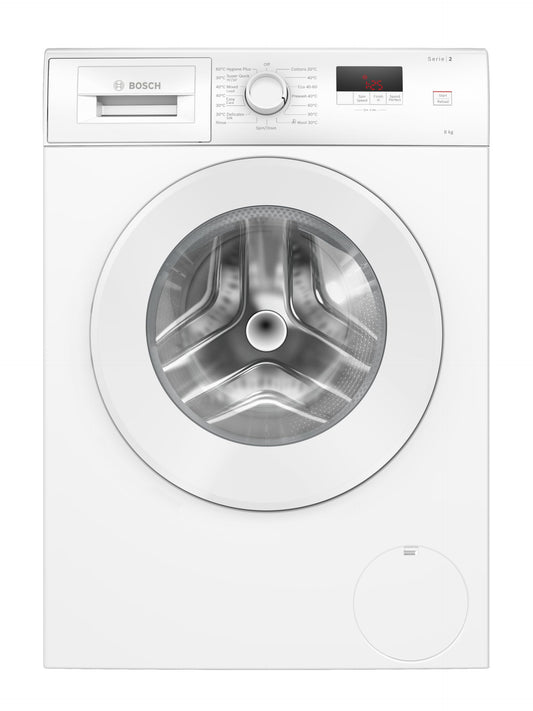 Bosch WGE03408GB Series 2, Free-Standing Washing Machine Front Loader, A Rated, 8 kg, 1400 rpm, Extremely Quick 15/30 Wash