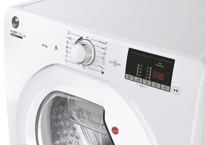 Hoover HLEC10DE H-Dry 300, 10kg, Condenser Tumble Dryer, Aquavision, White, Sensor Dry, NFC