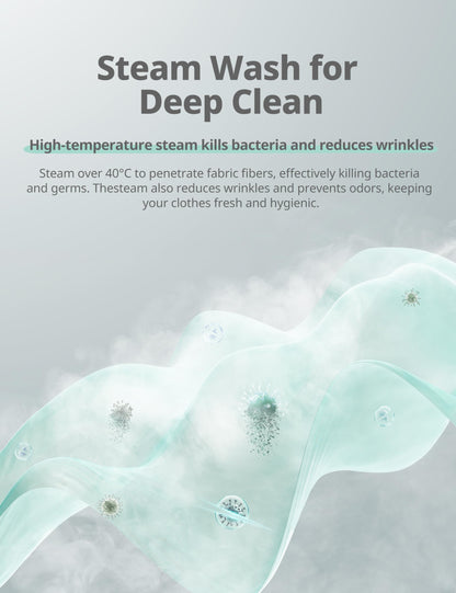 COMFEE' Freestanding Washing Machine,9KG Load,1400RPM,Steam Wash,Slim Design,Quick Wash