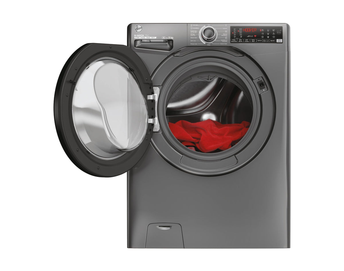 Hoover H-WASH 350 9kg Freestanding Washing Machine, 1400 RPM, A Rated, ECO-Power Inverter Motor, hOn App, 60 Programmes