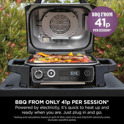 Ninja Woodfire Electric BBQ Grill & Smoker, 7-in-1 Outdoor Grill & Air Fryer, Roast, Bake, Dehydrate, Uses Woodfire Pellets