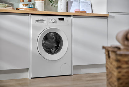 Bosch WGE03408GB Series 2, Free-Standing Washing Machine Front Loader, A Rated, 8 kg, 1400 rpm, Extremely Quick 15/30 Wash