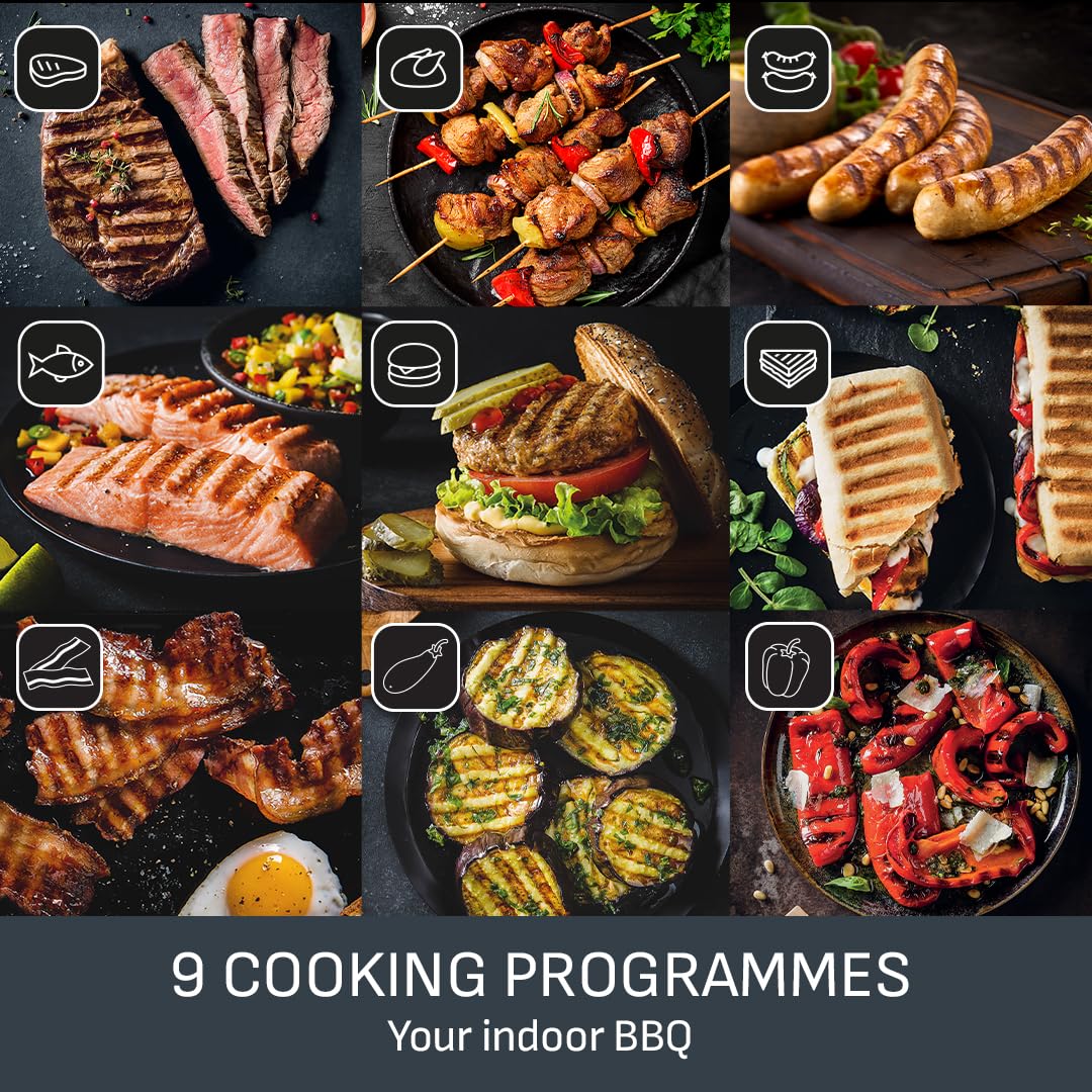 Tefal Optigrill Plus XL, 9 Cooking Programs, Measure Cook Technology, Temperature Intelligence, Removable Non-Stick Plates