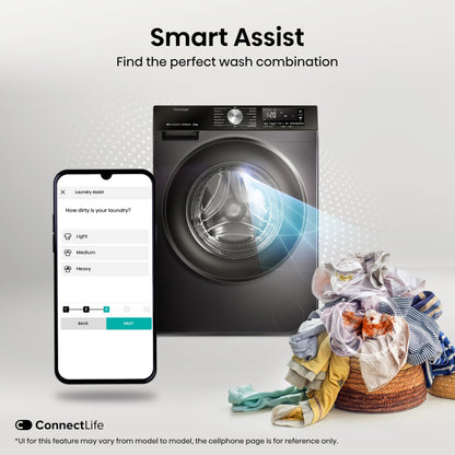Hisense 3S Series WD3S8043BB3 Wifi Connected 8Kg and 5Kg Washer Dryer with 1400 rpm - Black - A-D Rated