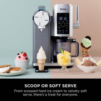 Ninja CREAMi Scoop and Swirl Soft Serve and Ice Cream Maker with 2x Tubs, 13 Functions, Makes Ice Cream, Soft Serve