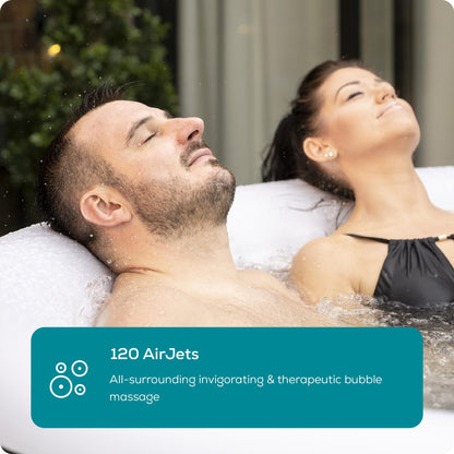 Lay-Z-Spa Miami Hot Tub, 120 AirJet Massage System Inflatable Spa with Freeze Shield Technology, 2-4 Person