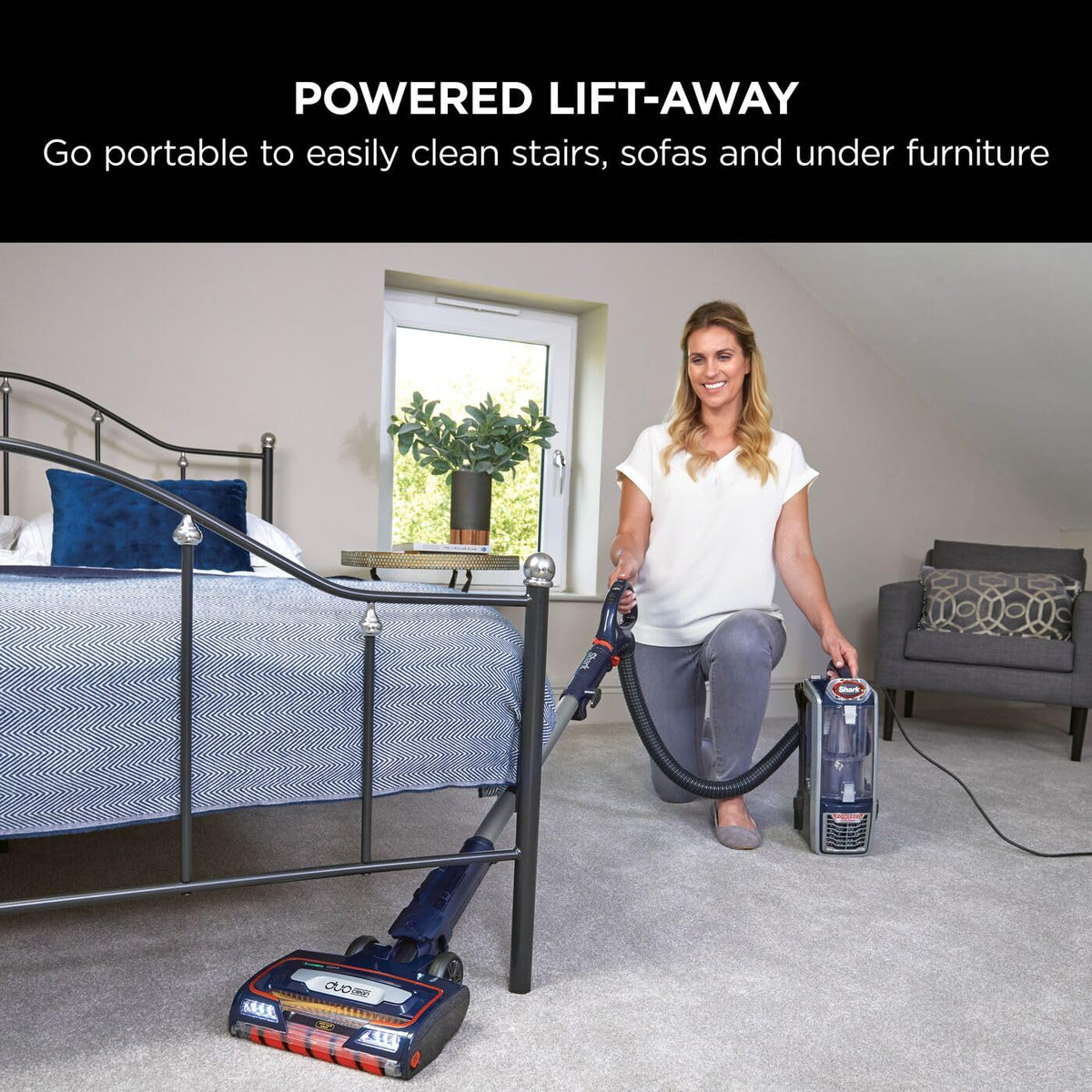 Shark Corded Upright Vacuum Cleaner,0.83L with Anti Hair Wrap Technology & DuoClean, Pet Model, Powered Lift-Away, LED Headlights