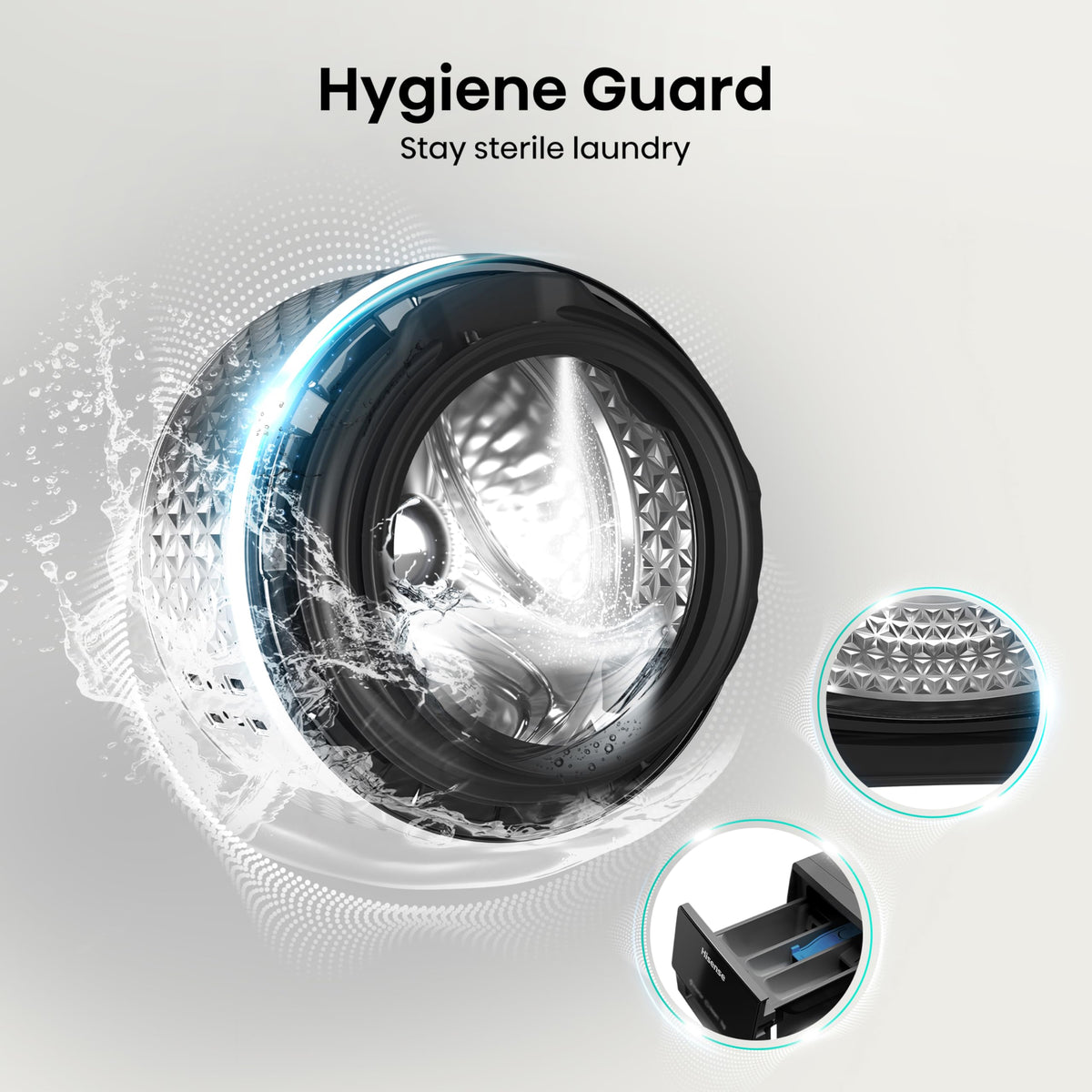 Hisense 3S Series WD3S8043BB3 Wifi Connected 8Kg and 5Kg Washer Dryer with 1400 rpm - Black - A-D Rated