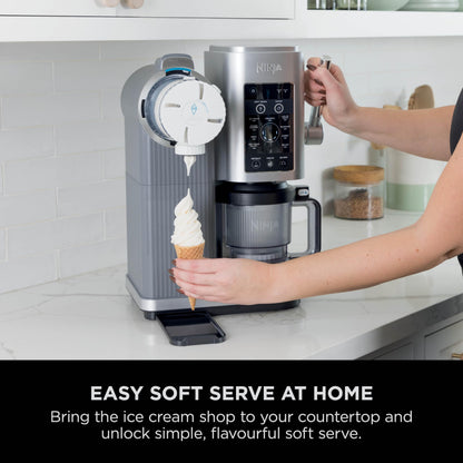 Ninja CREAMi Scoop and Swirl Soft Serve and Ice Cream Maker with 2x Tubs, 13 Functions, Makes Ice Cream, Soft Serve
