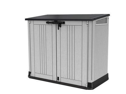 Keter Store It Out Nova Outdoor Garden Furniture Storage Shed Light Grey with Dark Grey Lid | Fade Free | All Weather Resistant