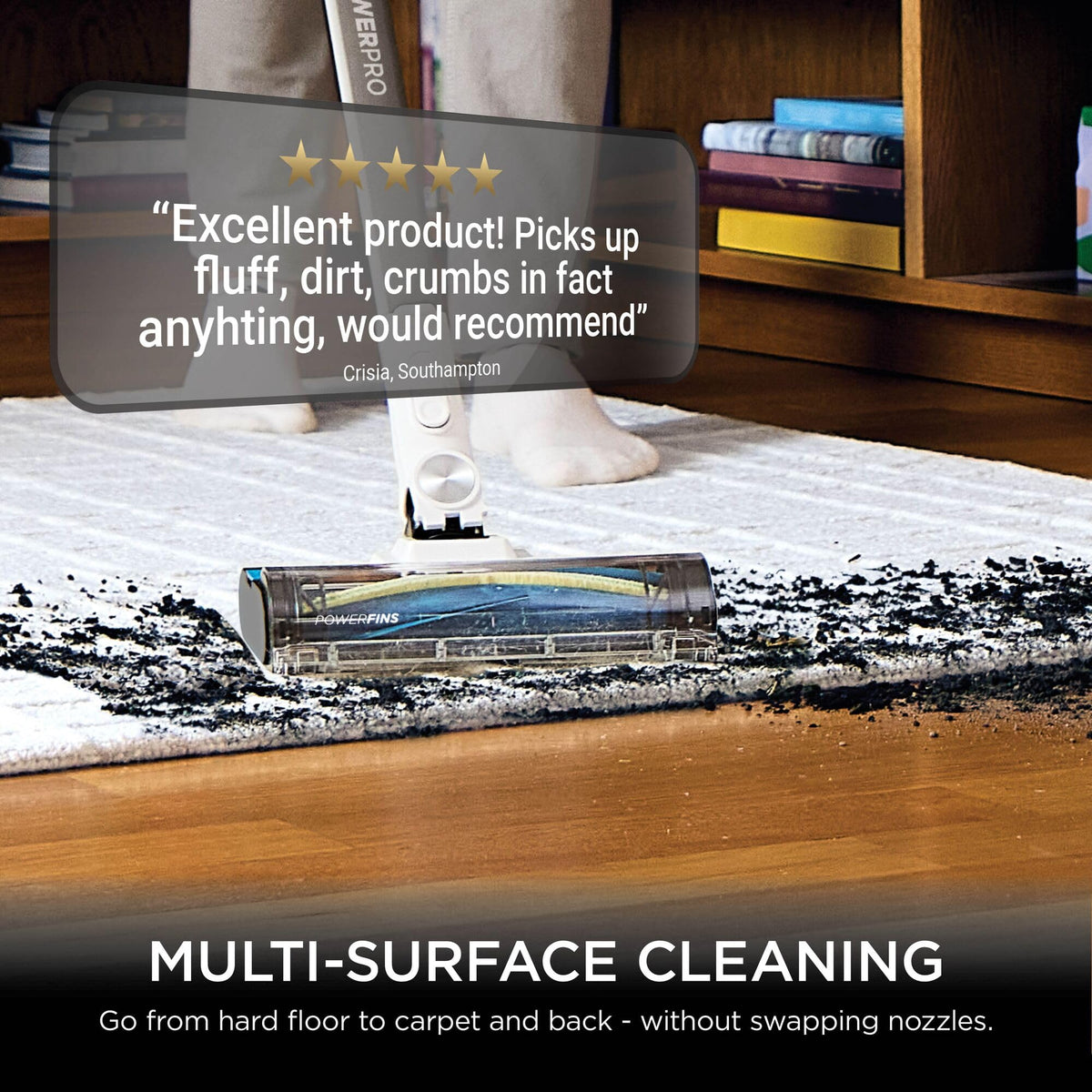 Shark PowerPro Pet Cordless Stick Vacuum Cleaner, Lightweight, Floor Detect Technology, Anti-Hair Wrap Technology