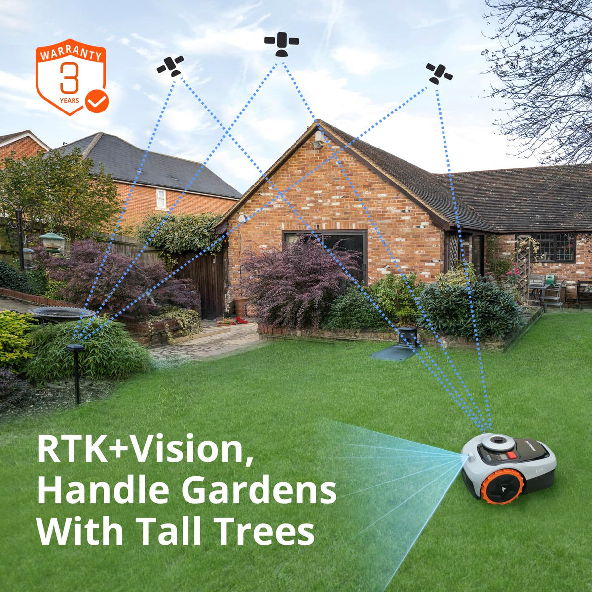 Segway Navimow i105E Robotic Lawn mower without Boundary, Rec. 500 m², Max. 600 m², EFLS 2.0 RTK + Vision Robot Lawnmower