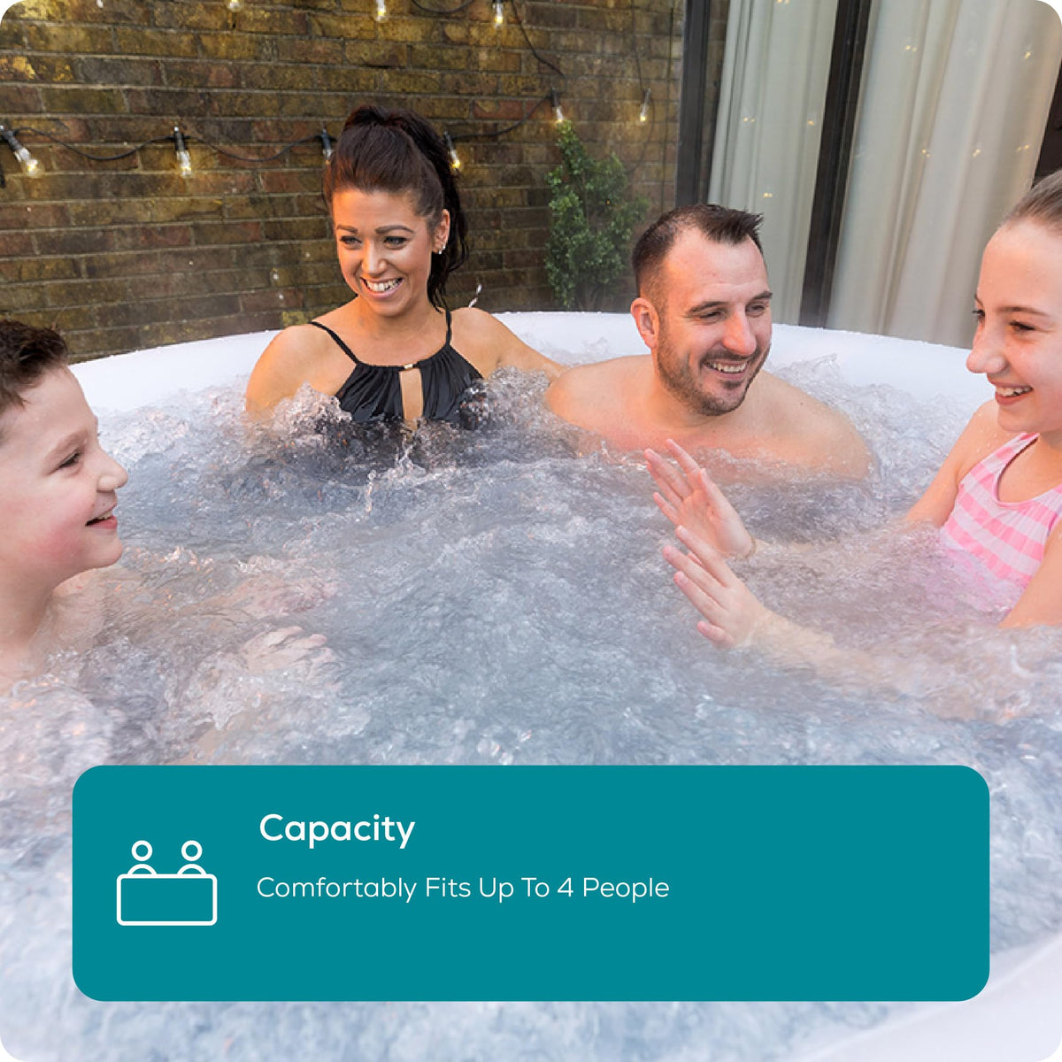 Lay-Z-Spa Miami Hot Tub, 120 AirJet Massage System Inflatable Spa with Freeze Shield Technology, 2-4 Person
