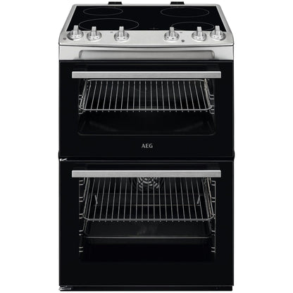 AEG 5000 Series SurroundCook Double Cavity Electric Cooker with Ceramic Hob, CCX6501ACM, Capacity 77/39L