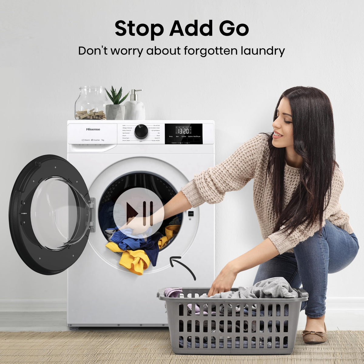 Hisense WF1G7021BW Freestanding 7 KG-Front Load Durable Inverter Washing Machine, Steam Wash-Quick Wash-15