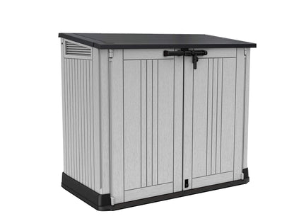 Keter Store It Out Nova Outdoor Garden Furniture Storage Shed Light Grey with Dark Grey Lid | Fade Free | All Weather Resistant