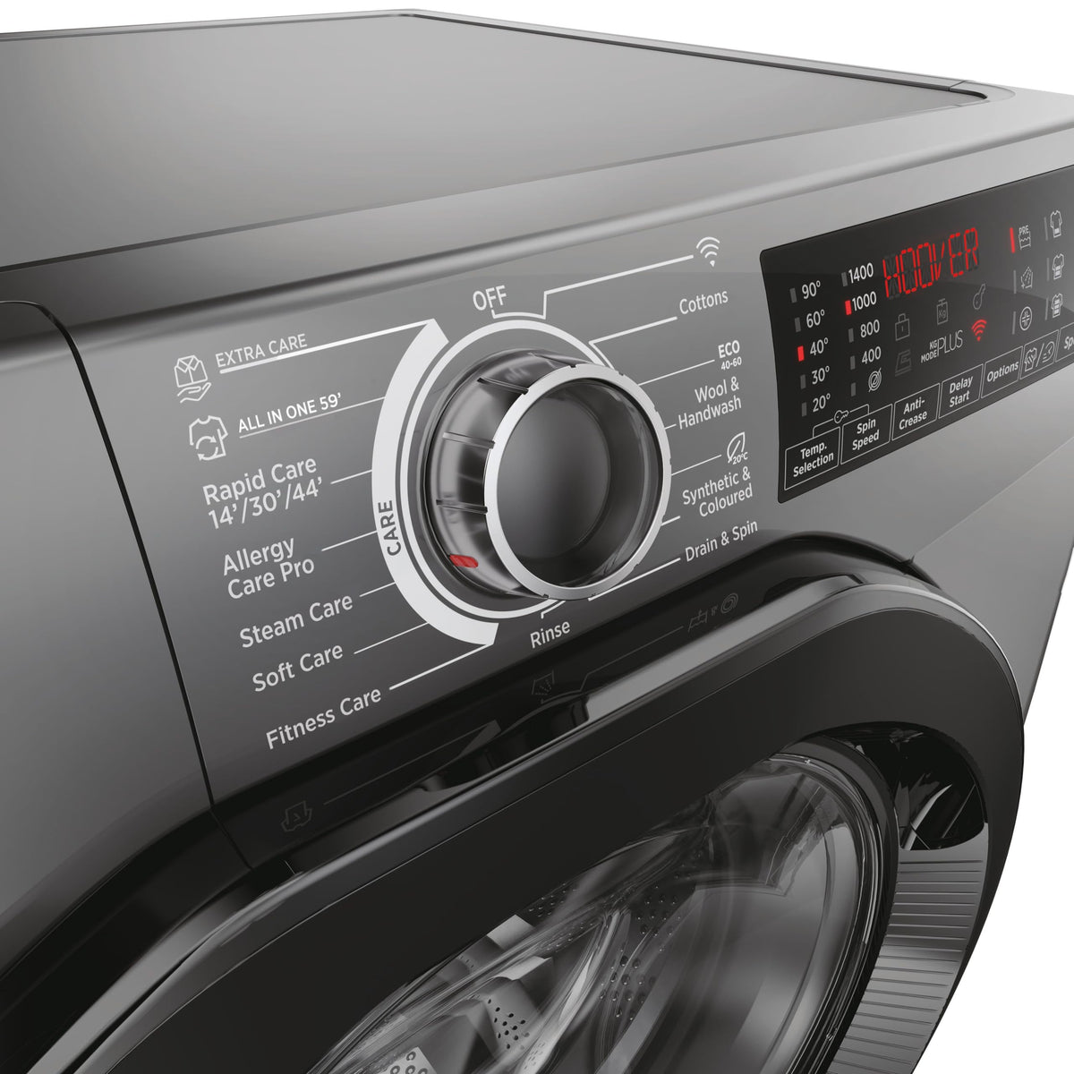 Hoover H-WASH 350 9kg Freestanding Washing Machine, 1400 RPM, A Rated, ECO-Power Inverter Motor, hOn App, 60 Programmes