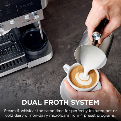 Ninja Luxe Premier 3-in-1 Coffee Machine, Latte, Cappuccino, Cold Brew & Espresso Maker With Built in Bean Grinder & Milk Frother