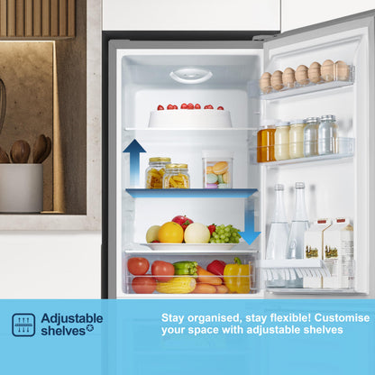 Fridgemaster MC50165EB 50cm Freestanding 60/40 Fridge Freezer - 175-litre capacity with Crisper box - Reversible Door