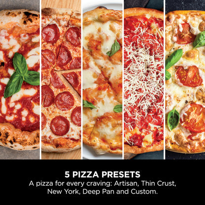 Ninja Artisan Electric Outdoor Pizza Oven & Air Fryer, 4 Functions: Pizza, Air Fry, Bake & Prove, 5 Pizza Settings, Includes 12-inch Pizza Stone