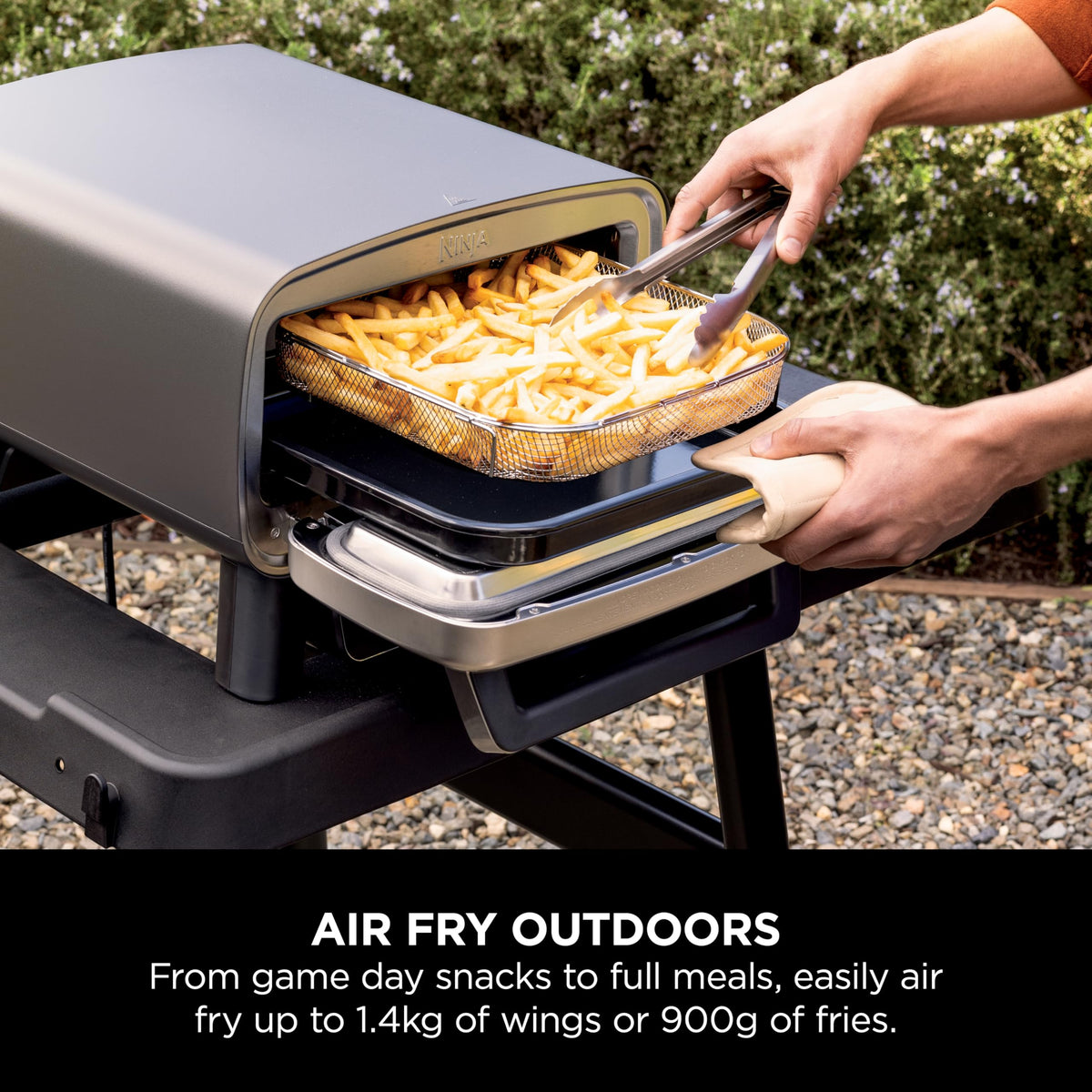 Ninja Artisan Electric Outdoor Pizza Oven & Air Fryer, 4 Functions: Pizza, Air Fry, Bake & Prove, 5 Pizza Settings, Includes 12-inch Pizza Stone